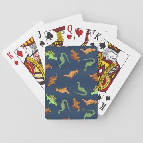Cute Dinosaurs Pattern Poker Cards