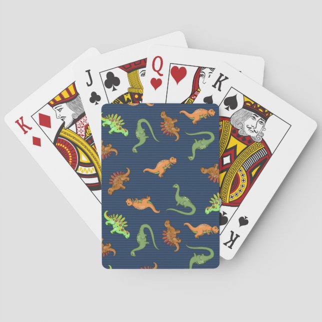 Cute Dinosaurs Pattern Poker Cards (Back)