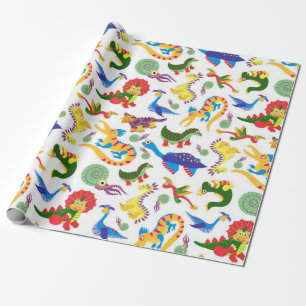 Cute Dinosaurs Pattern Wrapping Paper