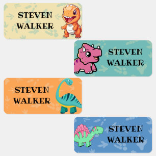 Cute Dinosaurs Personalized School Name Clothing  Kids' Labels