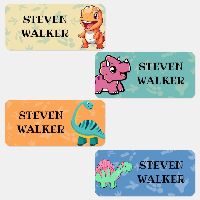 Cute Dinosaurs Personalized School Name Clothing  Kids' Labels (Group)