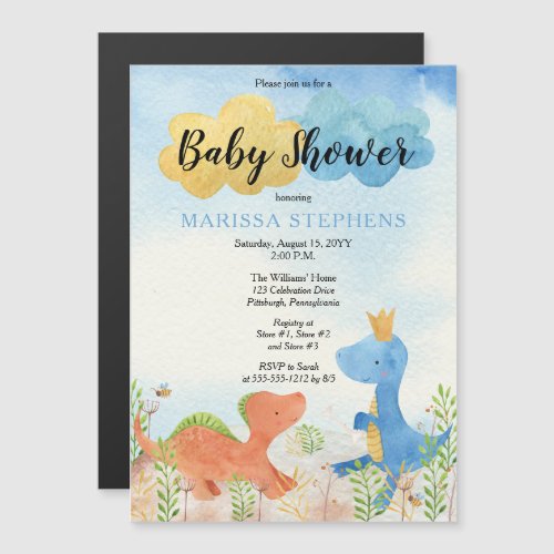 Cute Dinosaurs Playing Boy Baby Shower  Invitation