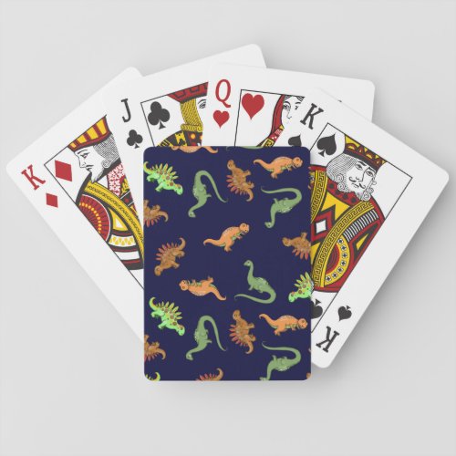 Cute Dinosaurs Playing Cards