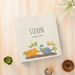 Cute Dinosaurs Prehistoric Wildlife 3 Ring Binder