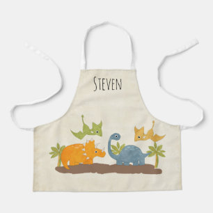 Cute Dinosaurs Prehistoric Wildlife Apron