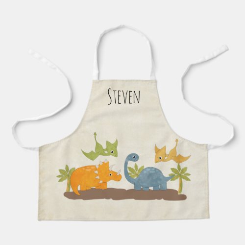 Cute Dinosaurs Prehistoric Wildlife Apron