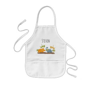 Cute Dinosaurs Prehistoric Wildlife Kids' Apron