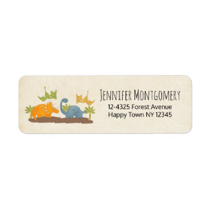 Cute Dinosaurs Prehistoric Wildlife Label