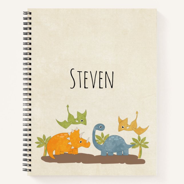 Cute Dinosaurs Prehistoric Wildlife Notebook (Front)