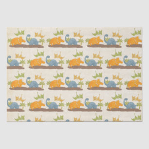 Cute Dinosaurs Prehistoric Wildlife Pattern Tissue Paper
