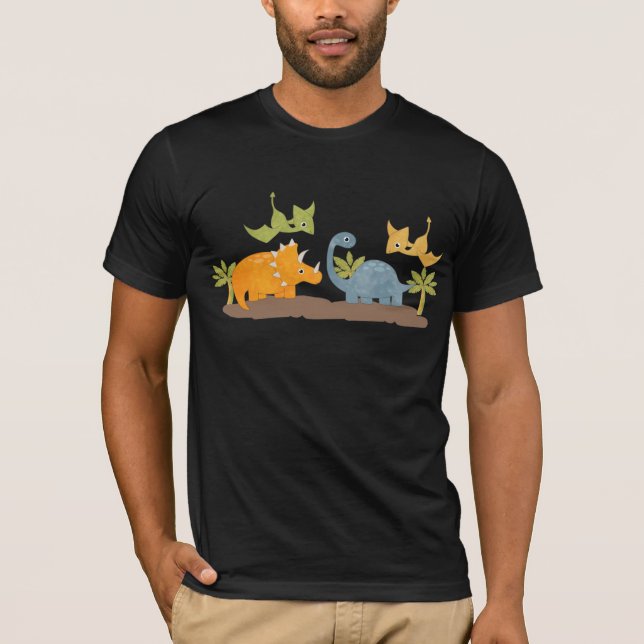  Cute Dinosaurs Prehistoric Wildlife T-Shirt (Front)