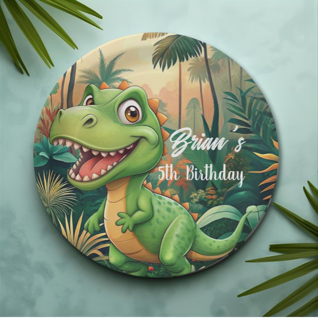 Cute Dinosaurs roar Boy Birthday party  Paper Plates (Creator Uploaded)