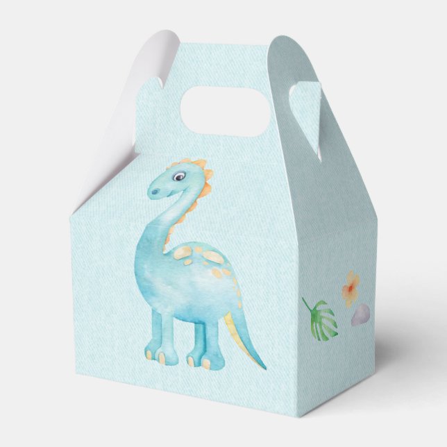 Cute Dinosaurs Roaring Birthday Party  Favor Boxes (Front Side)