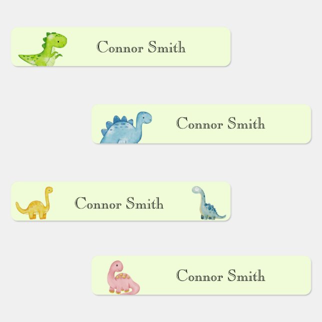 Cute Dinosaurs School Day Care Name Clothing Labels (Group)