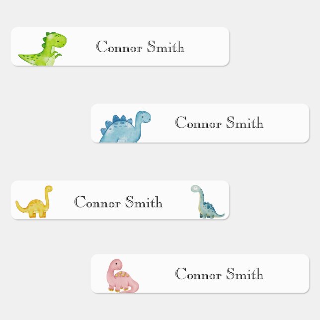 Cute Dinosaurs School Day Care Name Clothing Labels (Group)
