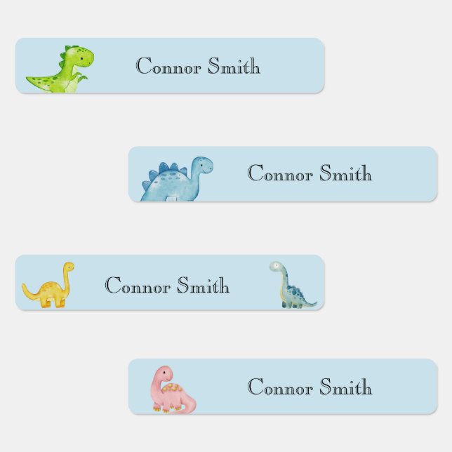 Cute Dinosaurs School Day Care Name Clothing Labels (Group)