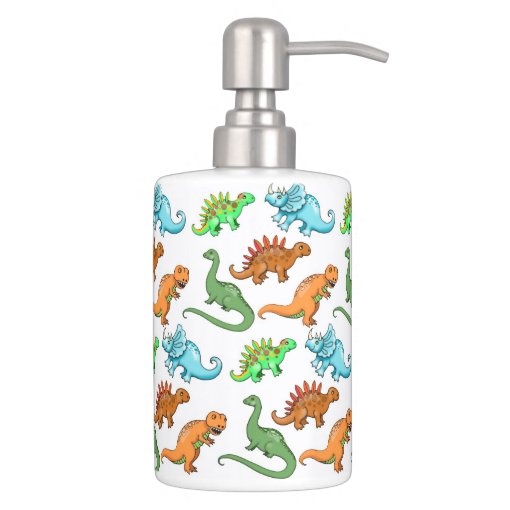 Cute Dinosaurs Soap Dispenser And Toothbrush Holder Zazzle