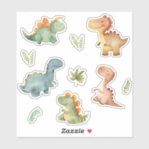 Cute Dinosaurs Sticker Set