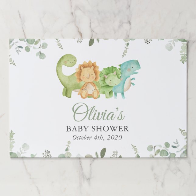 Cute Dinosaurs, T-Rex, Jurassic, Baby Shower Paper Pad (Front)