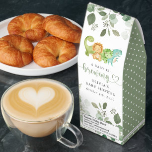 Cute Dinosaurs, T-Rex, Jurassic, Baby Shower Roasted Coffee