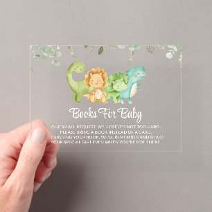 Cute Dinosaurs, T-Rex, Jurassic, Books For Baby Acrylic Rsvp Card