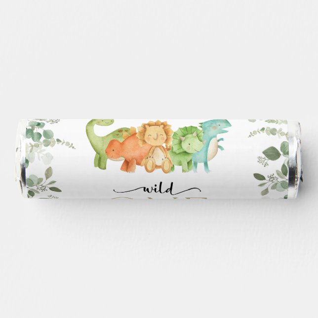 Cute Dinosaurs, T-Rex, Jurassic, First Birthday Breath Savers® Mints (Front)