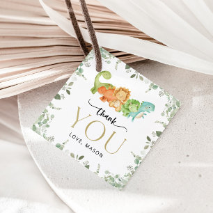 Cute Dinosaurs, T-Rex, Jurassic, First Birthday Favor Tags