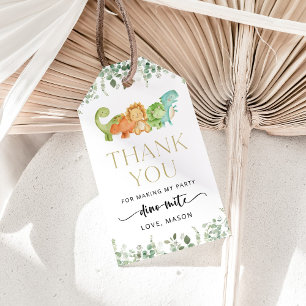 Cute Dinosaurs, T-Rex, Jurassic, First Birthday Gift Tags