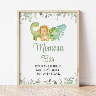 Cute Dinosaurs, T-Rex, Jurassic, Momosa Bar Poster