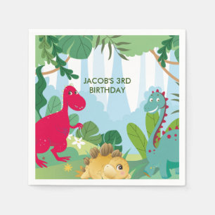 Cute Dinosaurs Theme Birthday Party Napkins