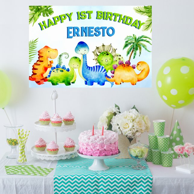 Cute dinosaurs toddler birthday party personalized poster (Creator Uploaded)