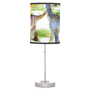 Cute Dinosaurs Watercolor Seamless Art Table Lamp