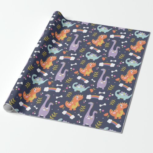 Cute Dinosaurs Wrapping Paper