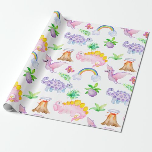 CUTE DINOSAURS  WRAPPING PAPER