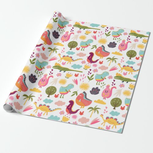 Cute Dinosaurs Wrapping Paper