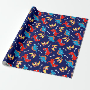 Cute dinosaurs wrapping paper