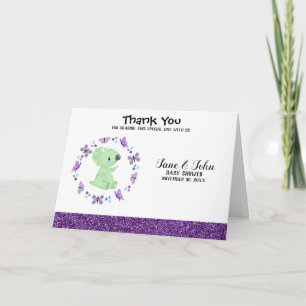 *~* Cute Dinosuar Butterfly Baby Shower Thank You Card