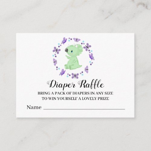  Cute Dinosuar Butterfly Star Diaper Raffle Enclosure Card