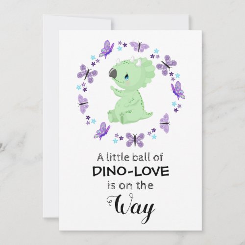 *~* Cute Dinosuar Butterfly Star Shower Invitation