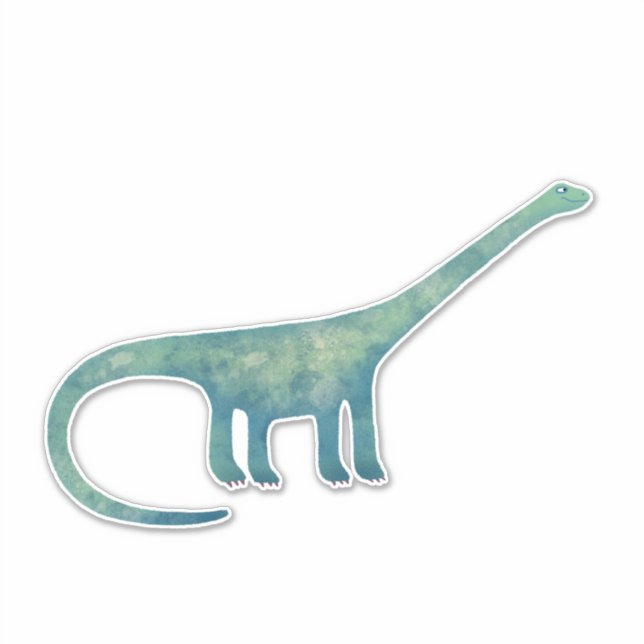 Cute Diplodocus Dinosaur Sticker (Front)