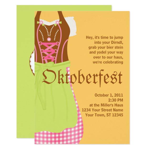 Cute Dirndl Oktoberfest Invitation