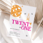 Cute Disco Ball Wine 21st Birthday Party Invitation<br><div class="desc">Cute Black Disco Ball Wine 21st Birthday Party</div>