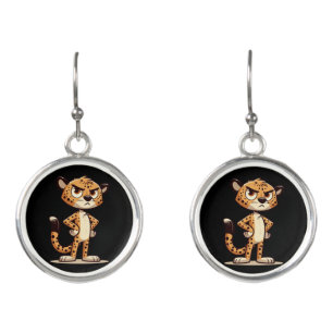 cute, disgruntled cheetah earrings