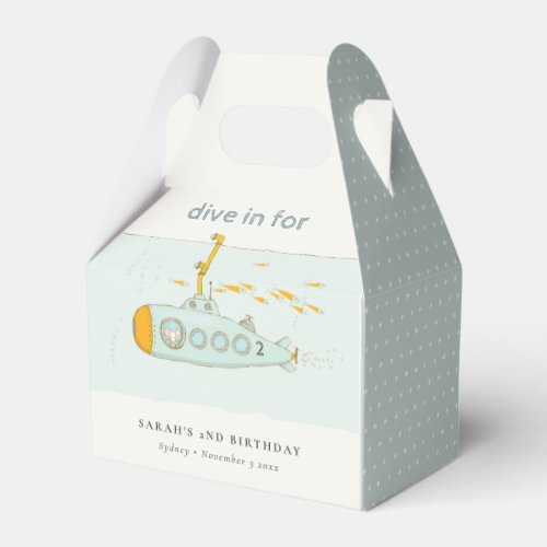 Cute Dive In Underwater Submarine Any Age Birthday Favor Boxes