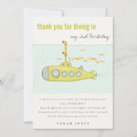 Cute Dive In Underwater Submarine Any Age Birthday