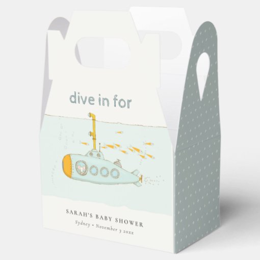 Cute Dive In Underwater Submarine Baby Shower Favor Box Zazzle