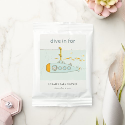 Cute Dive In Underwater Submarine Baby Shower Lemonade Drink Mix