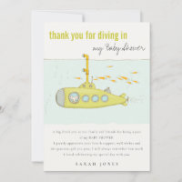 Cute Dive In Underwater Submarine Baby Shower