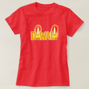 Cute Diwali Candles Festival of Light Typography T-Shirt