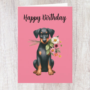 Cute Doberman Birthday Card